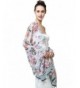 MissShorthair Fashion Soft Light Weight Floral Long Scarf Wrap Shawl With Tassels - Red Flower - CC12FBFHE6N