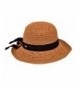 Kallina Ladies 3.5 Inch Brim Packable Crushable Lightweight Hat CS-355 - Beige - CF18565WY69