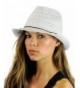 NYFASHION101 Slim Rope Band Crushable Cotton Lace Vented Fedora Hat - White - CE12CAFWWPT