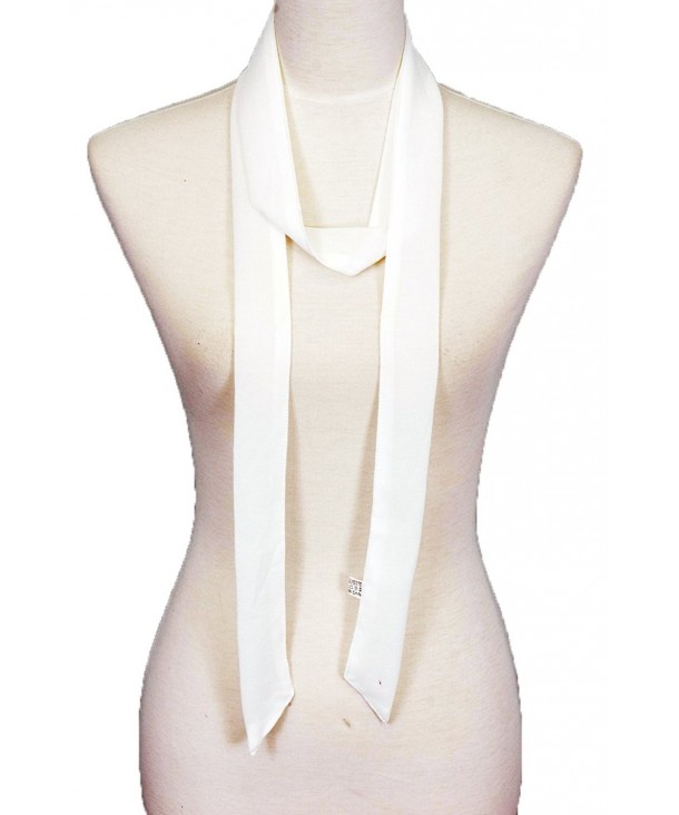 plain- Solid color- Summer skinny scarf- narrow fashion scarf - White - CW17YQ2TC8N