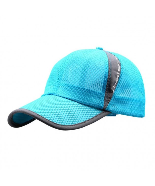 Febecool Unisex Outdoor Sunshade Sun Hat Quick-dry Ventilation Net Baseball Caps - Sky Blue - CV12O5M4FK7