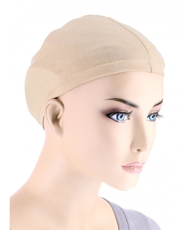 Cotton Wig Liner Cap in Beige for Women with Cancer- Chemo- Hair Loss- - 02-beige (2 Pc Pack) - CL12H6WEVOR