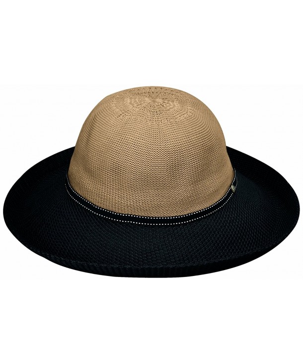 Wallaroo Women's Victoria Two-Toned Sun Hat - UPF 50+ - Packable - Camel/Black - CC118MJYZGD