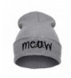 Beurio Slouchy Beanie Winter Knit Skull Hat for Women Men with Meow - Gray - CX12980Q4UT