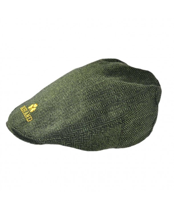Green Tweed Cap With Yellow Ireland Emblem - C411ZDQ9CR5