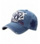 RaOn B50 Vintage Tiger Tattoo Emblem Punk Style Flat Ball Cap Baseball Hat Truckers - Denim-blue - CO12G1XVFZZ