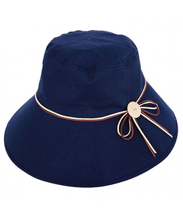 ACTLATI Fashion Foldable sunbonnet Bowknot - Navy Blue - CH17YZC6LK4