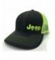 Jeep Logo With Punisher Skull Symbol Left Panel Embroidered Mesh/Twill Cap - Neon Green/Charcoal - C612D0KIGHR