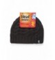 Women's Heat Holder Thermal Cable knit Hat with Heatweaver Yarn Black - CP11FG4G4DJ