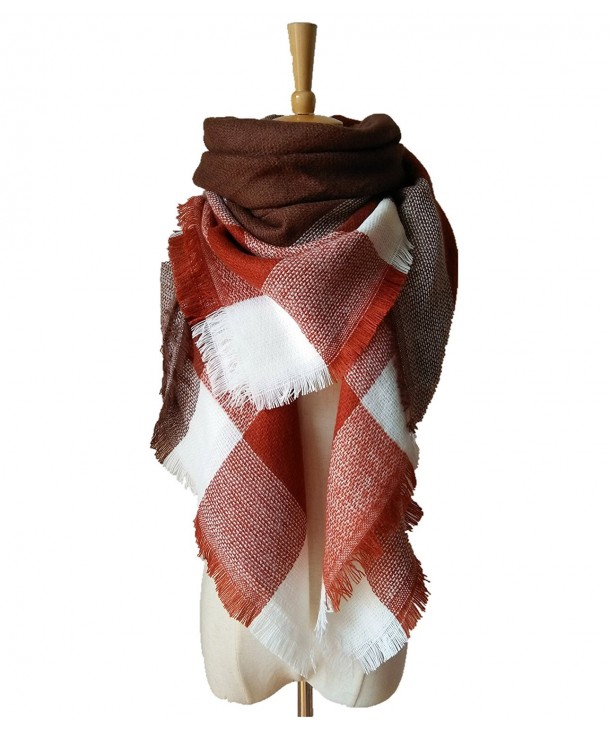 WINCAN Warm Plaid Large Tartan Scarf Cape Blanket Scarves Fashion Wrap Shawl - Coffee - C91868EXE2E