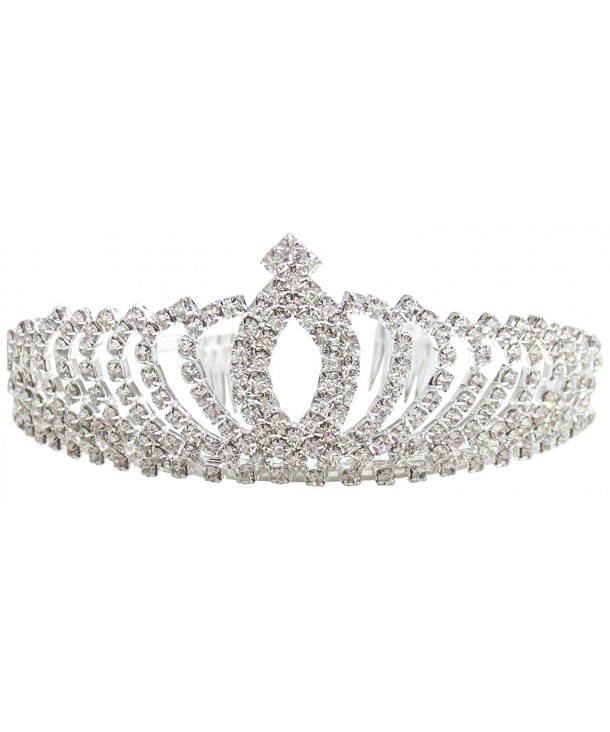 Simplicity Rhinestone Crown Hair Tiara Headband Wedding Bridal Accessory - CV11ERNDK05