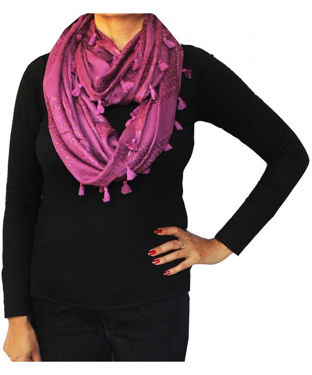 Loop Infinity Scarf Self Neck One Circle Wrap Womens Fashion Clothing Gift - Purple 1 - C311W5615C1