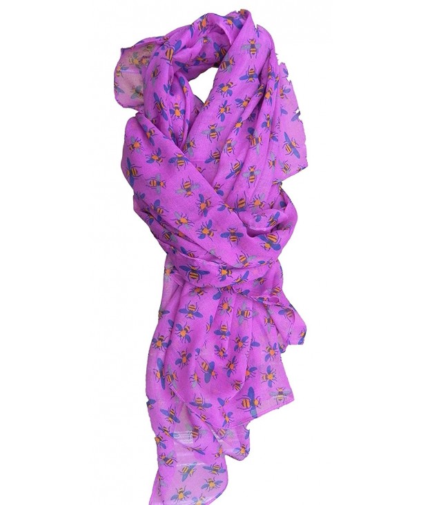Bumble Bee Scarf - Peace Bumble Bees Buzz all over these scarves - Purple - CO125BNFSJZ