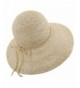 lethmik Womens Summer Straw Hat Wide Brim Hand Woven Foldable Beach Floppy Sun Hat - Beige - CG17YYDNWH6