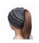 Wakeu Women BeanieTail Soft Stretch Knit Messy High Bun Ponytail Beanie Hat Winter - Black - CV1888CH2DX
