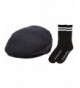 Epoch Men's Winter Collection Wool Plaid Flat newsboy IVY Hat With Socks. - 2363-navy - CY12MYZE7I9