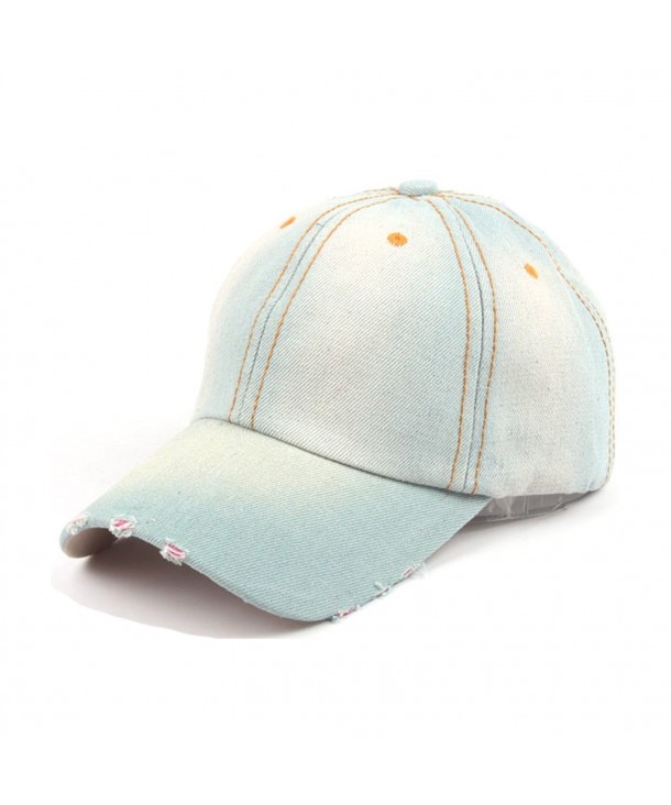 Denim Baseball Caps Vintage Style Plain Caps Adjustable Strap Baseball Hat - 2c - CQ182L9AHC5