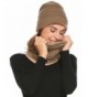 Zeagoo Beanie Hat Scarf Set Warm Knit Hat Thick Knit Skull Cap for Men and Women - Khaki - CZ187MX2QTR