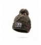CATOP Winter Hats Thick Cable Knitted Pom Pom Beanie Hat Warm Slouch Beanie Skull Hat Ski Cap - Coffee - CI188K3RQIN