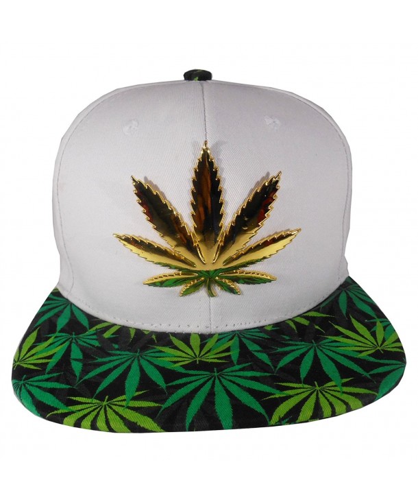 Cap2Shoes Men's Marijuana Metal Weed Leaf Snapback One Size - Green - C911ZA7JBR7