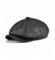 VOBOOM First Layer Cowhide Leather Ivy Hat Cap Eight Pannel Cabbie Newsboy Beret hat - Black - CR1860NKXZ6