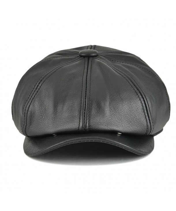 First Layer Cowhide Leather Ivy Hat Cap Eight Pannel Cabbie Newsboy ...