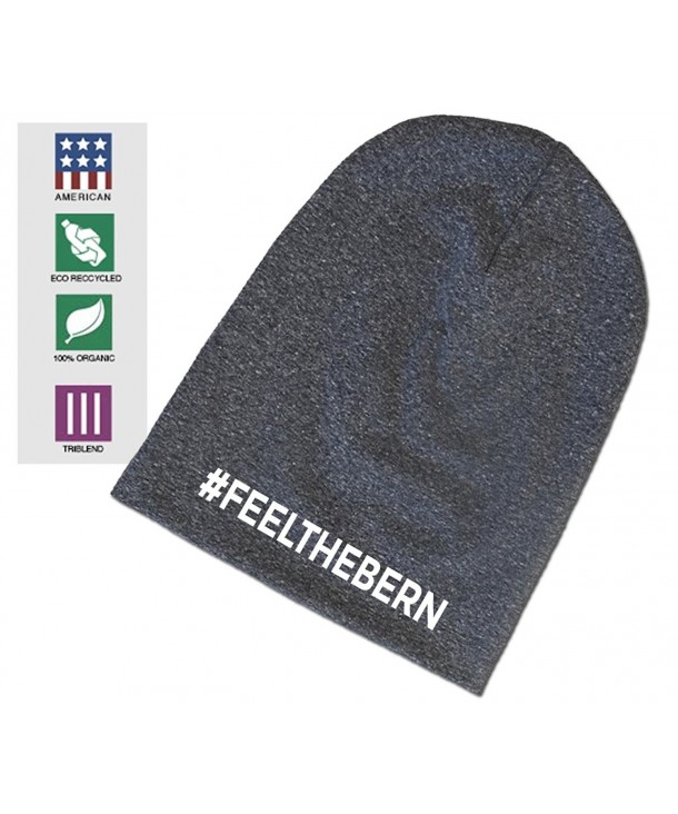 Expression Tees Feel The Bern Bernie Sanders Organic Eco Tri-Blend Beanie - Heather Charcoal Grey - CR12CS1MXEV