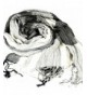 Lightweight Cotton Scarf Shawl Large - Soft Wrap Scarves Oversize Multi Styles - Polyester & Plaid - Black - CT11EWCJX9D