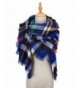 DEARCASE Women's Tassels Soft Plaid Tartan Scarf Winter Large Blanket Wrap Shawl - Blue - CY18C747U7Y