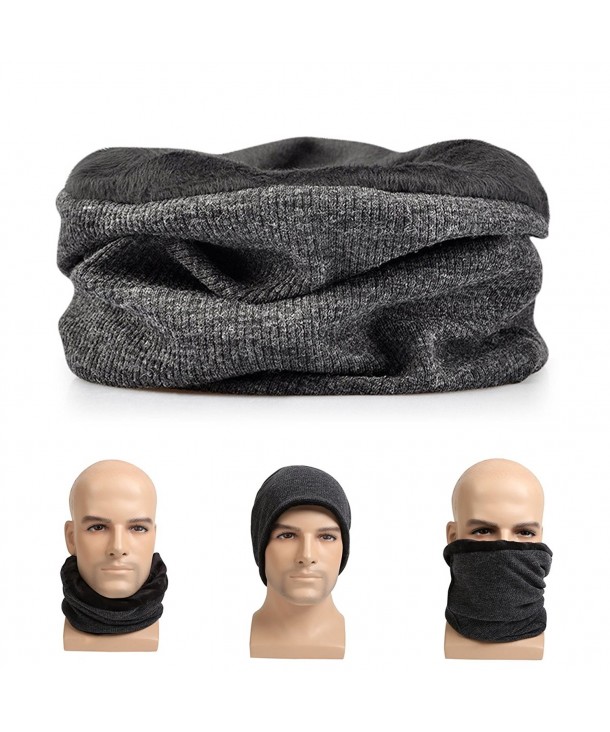 Beanie-Slouchy Skull Cap for Men Daily Winter Hat Chunky Fuzzy Lining Loose Cap - Dark Gray - CE12ODRIY7F