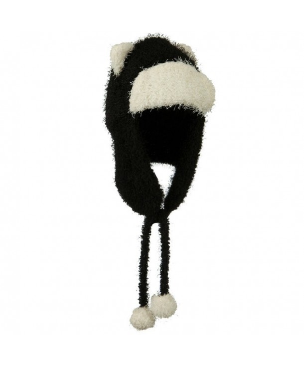 BLACK Soft Fleece Trapper Bomber Winter Hat w/ Bear Ears - CH11OWR1IC3