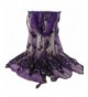 Besde Fashion Women Lady Girl Flower Embroidered Lace Scarf Long Soft Wrap Shawl - Purple - CM12O783INK