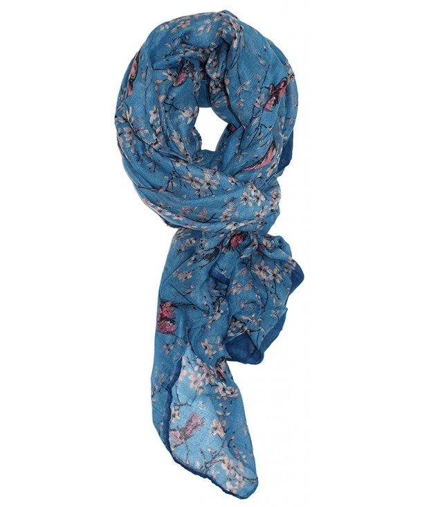 Ted and Jack - Songbird Cherry Blossom Print Scarf - Mineral Blue - CR12B6AIOIX