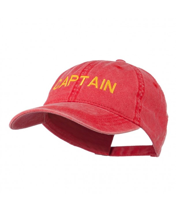 Captain Embroidered Low Profile Washed Cap Red CS11MJ3UOBD
