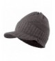 Home Prefer Mens Winter Hat With Cuff Visor Beanie Warm Fleece Knitted Hat Cap - Dark Gray - C4188HC08IG