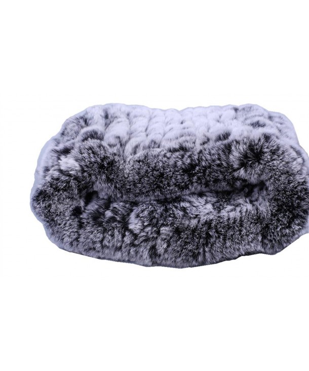 ERaBLe Women Winter Cold weather Rex Rabbit Fur Knitted Headbands 4 colors - Gray - CI1800OI2GD