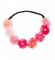 Lux Accessories Multi Color Peach Pink Rainbow Floral Flower Crystal Stretch Headband Head Band - C4123I2CFFL