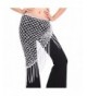 Belly Dance Accessories Shining Triangle Crochet Coins Sequins Hip Scarf with Tassel Dance Hip Wraps - White - CX184OE8YCS