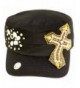 Sakkas Women's Sequin Beaded Cross Cadet Cap - Black - CF11E457L0V