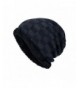 Highpot Men Fashion Winter Plaid Knit Beanie Hats Wool Knit Warm Hat Ski Caps - Navy - C7188NXA3D2