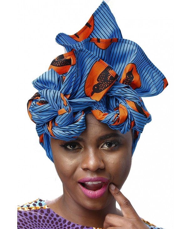 Shenbolen African Traditional Wax Print Head wrap Headwrap Scarf Tie-One Size - F - CX186S7ACCY