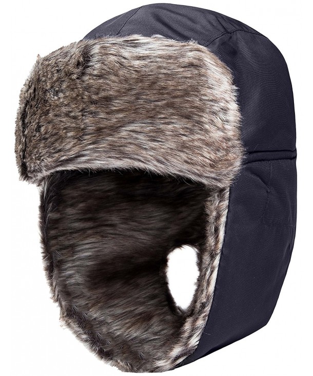 Wantdo Women's Faux Fur Ear Flap Windproof Winter Trooper Snow Trapper Hat - Black - CJ1836XCAGM