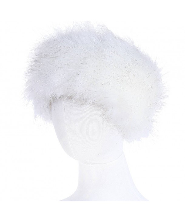 Faux Fur Headband Women's Winter Earwarmer Earmuff - White With Tips - CD12LH25SBH