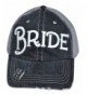 Loaded Lids Women's Bride Distressed Bling Baseball Cap - Grey/White - C2184WYEID6
