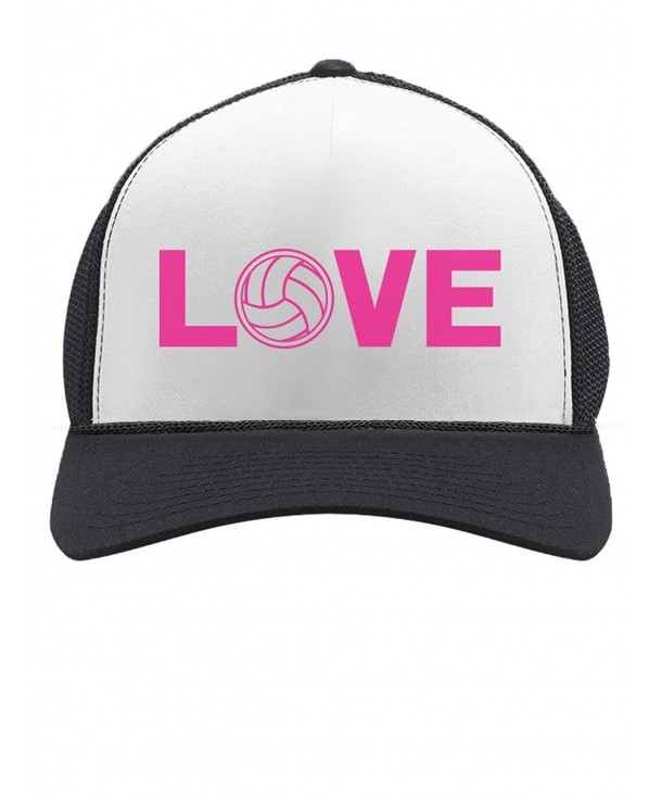 TeeStars Love Volleyball - Perfect Gift For Volleyball Fans/Player Trucker Hat Mesh Cap One Size Black/White - C81858M2NRY