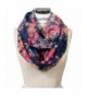 Scarfand's Romantic Rose Print Lightweight Infinity Scarf Wraps - Bouquet Rose Navy - C612EXQBE1R
