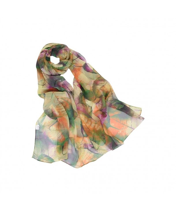 MELODY STORY Unique Print Silk Feeling Scarf For Women 63x20 Inches - Grass Green - CJ188AX0EAA
