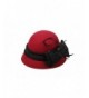 Dantiya Womens Lace Bow Bucket Hat Wool Felt Feather Sun Hat - Red - CS12N0BJNL2