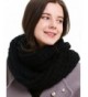 Solid Crochet Infinity Scarf Soft Warm Scarves for Women Fall Winter Thick Circle Loop Scarfs - Black - CS12NYIZJUI