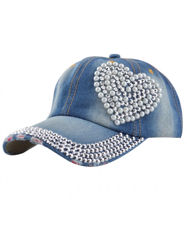 Egoodbest Women Loving Heart Bling Rhinestone Sport Jeans Baseball Golf Cap Hat - Style-3 - CV12I63FANZ